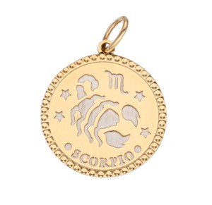 Zawieszka Złota - Znak Zodiaku Skorpion Duo