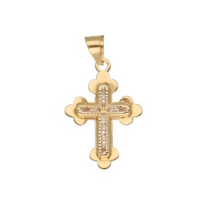 Zawieszka Złota - Krzyżyk Vintage z Cyrkonią