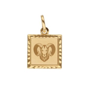 Zawieszka Złota - Znak Zodiaku Baran na Blaszce