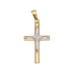 Zawieszka Złota - Krzyżyk Duo z Cyrkonią