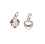 Zawieszka Złota - Medalik Biały Matka Boska Częstochowska w Sercu