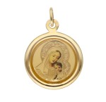 Zawieszka Złota - Medalik Matka Boska z Dzieciątkiem II