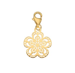 Złoty Charms - Kwiatek Ażurowy
