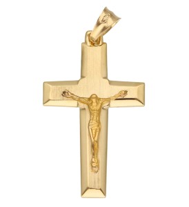 Zawieszka Złota - Krzyż Mat z Jezusem