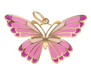 Zawieszka Złota - Motyl Fioletowy