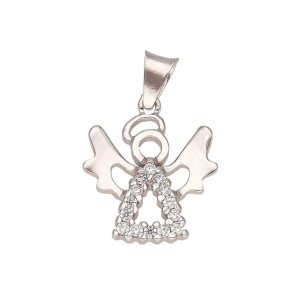 Zawieszka Złota - Aniołek Biały z Cyrkonią III