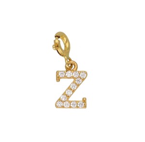 Złoty Charms - Literka Z z Cyrkonią