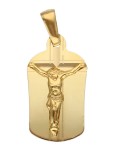 Zawieszka Złota - Medalik z Jezusem na Grawerowanej Blaszce