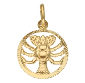 Zawieszka Złota - Znak Zodiaku Rak w Kole