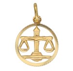 Zawieszka Złota - Znak Zodiaku Waga w Kole