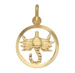 Zawieszka Złota - Znak Zodiaku Skorpion w Kole