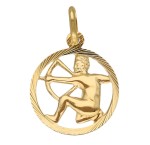 Zawieszka Złota - Znak Zodiaku Strzelec w Kole