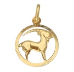 Zawieszka Złota - Znak Zodiaku Koziorożec w Kole