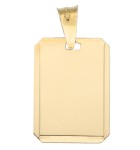 Zawieszka Złota - Podłużna Blaszka z Ozdobnym Żłobieniem