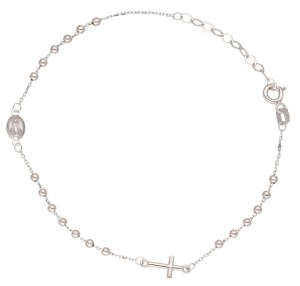 Bransoletka Złota Biała - Różaniec