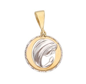 Zawieszka Złota - Matka Boska w Okręgu Grawerowanym