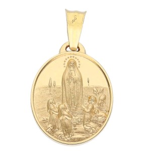Zawieszka Złota - Medalik Objawienie Matki Boskiej Fatimskiej