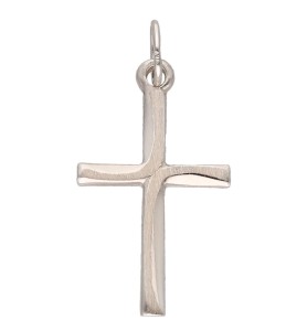 Zawieszka Złota - Biały Krzyżyk Mat II