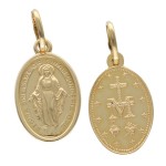 Zawieszka Złota - Cudowny Średni Medalik