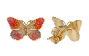 Kolczyki Złote - Motyl Pomarańczowy