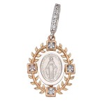 Zawieszka Złota - Cudowny Medalik w Białych Cyrkoniach Duo