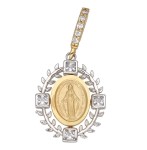 Zawieszka Złota - Cudowny Medalik w Białych Cyrkoniach Duo II