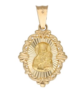 Zawieszka Złota - Medalik Vintage Matka Boska Częstochowska II