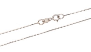 Złoty Łańcuszek Biały - Kostka 42 cm