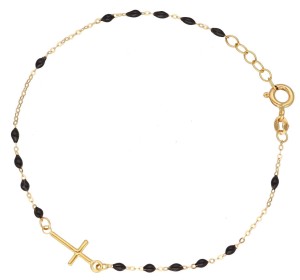 Bransoletka Złota - Różaniec Czarny IV
