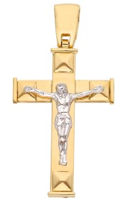 Zawieszka Złota - Krzyż z Jezusem Duo Dmuchany