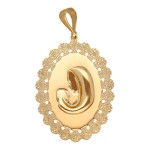 Zawieszka Złota - Medalik Matka Boska z Dzieciątkiem - Ozdobny Owal