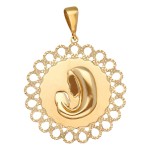 Zawieszka Złota - Medalik Matka Boska z Dzieciątkiem - Ozdobne Koło
