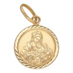 Zawieszka Złota - Medalik Matka Boska z Dzieciątkiem IV