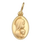 Zawieszka Złota - Medalik Matka Boska z Dzieciątkiem - Owal II