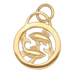 Zawieszka Złota - Znak Zodiaku Ryby w Małym Kole