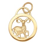 Zawieszka Złota - Znak Zodiaku Baran w Małym Kole