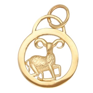 Zawieszka Złota - Znak Zodiaku Baran w Małym Kole