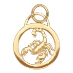 Zawieszka Złota - Znak Zodiaku Skorpion w Małym Kole