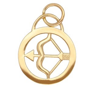 Zawieszka Złota - Znak Zodiaku Strzelec w Małym Kole