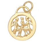 Zawieszka Złota - Znak Zodiaku Bliźnięta w Małym Kole