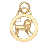 Zawieszka Złota - Znak Zodiaku Lew w Małym Kole