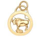 Zawieszka Złota - Znak Zodiaku Byk w Małym Kole