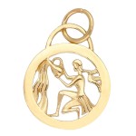 Zawieszka Złota - Znak Zodiaku Wodnik w Małym Kole