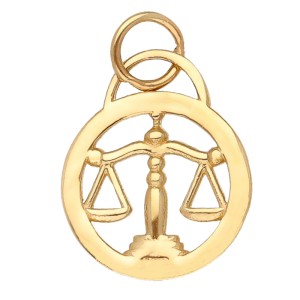 Zawieszka Złota - Znak Zodiaku Waga w Małym Kole