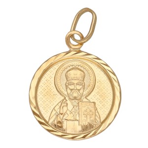 Zawieszka Złota - Medalik Św. Mikołaj