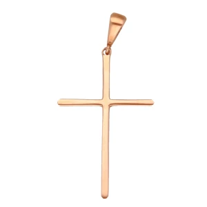 Zawieszka Złota - Różowy Klasyczny Krzyżyk 