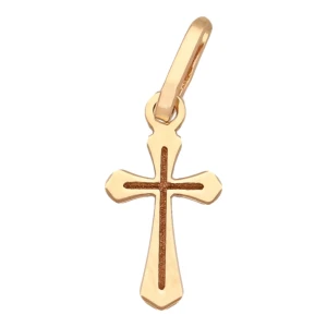 Zawieszka Złota - Płaski Krzyżyk Mały II