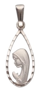 Zawieszka Złota Biała - Matka Boska Fatimska